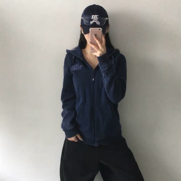 노스페이스 자수로고 후드집업