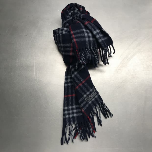 버버리 정품 램스울 머플러 네이비