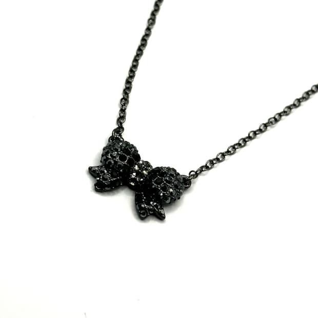 Annasui black ribbon necklace