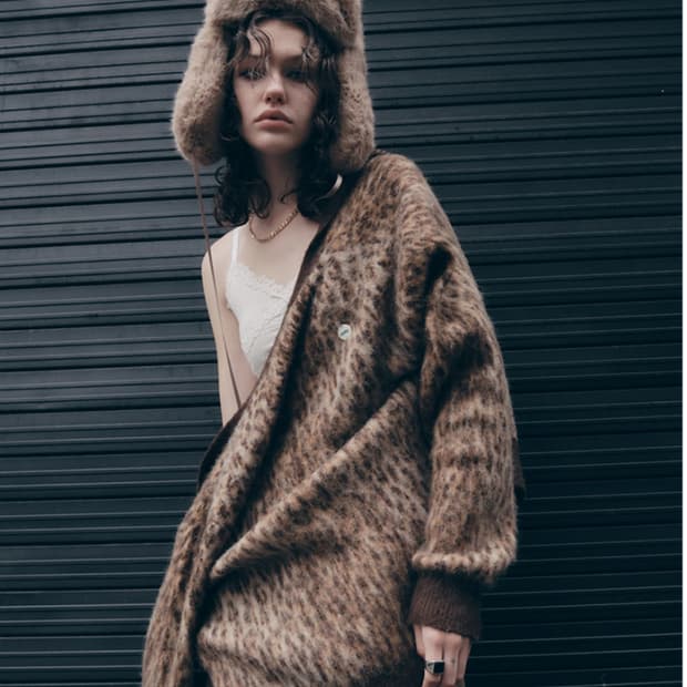 애즈이프캘리 LEOPARD KNIT CARDIGAN BROWN