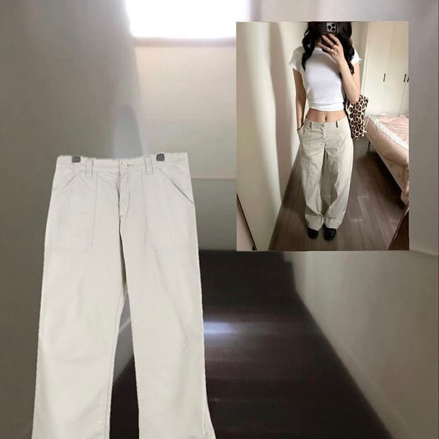Natural String Utility Wide Pants