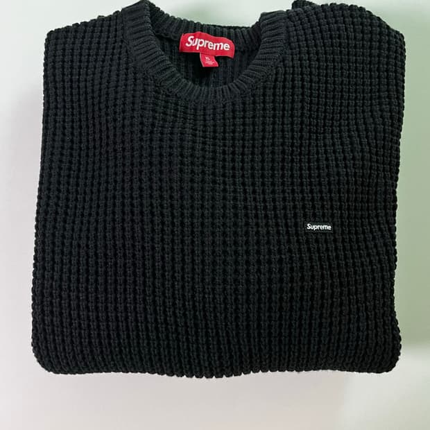 슈프림 와플 스몰 박스 스웨터 블랙 24FW XL