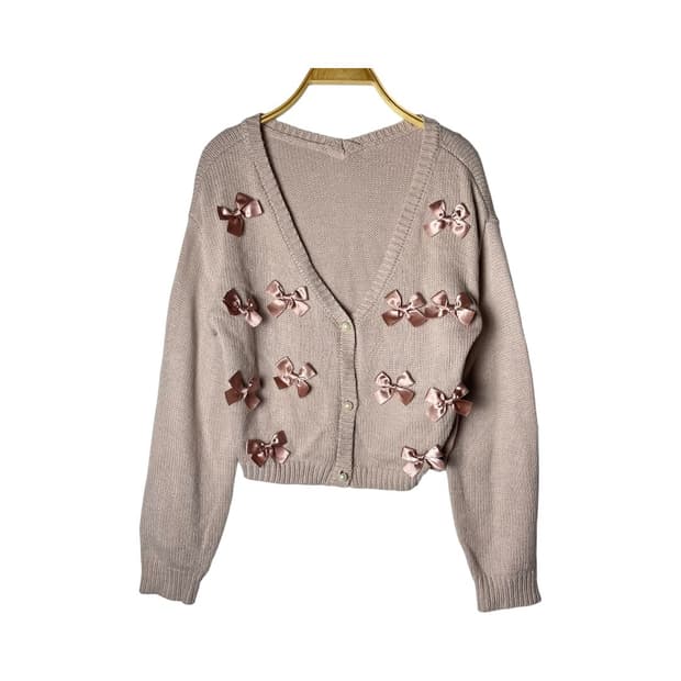 [EVELYN] 빈티지 히메 러블리 리본 가디건