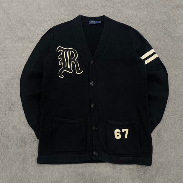 S 폴로 랄프로렌 바시티 패치 가디건