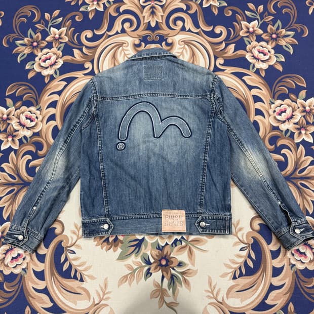 (L)00s 에비수 EVISU 데님 트러커 청자켓