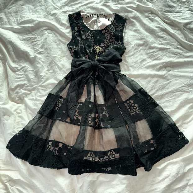 오리엔탈 레이스 리본 원피스 앤틱 일본빈티지 y2k 고딕 고스로리 갸루