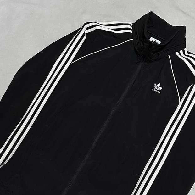 3XL 아디다스 유로파 내장후드 블랙 우븐 바람막이