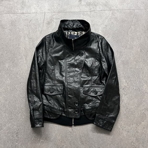 Elahoya 사선 램스킨 자켓