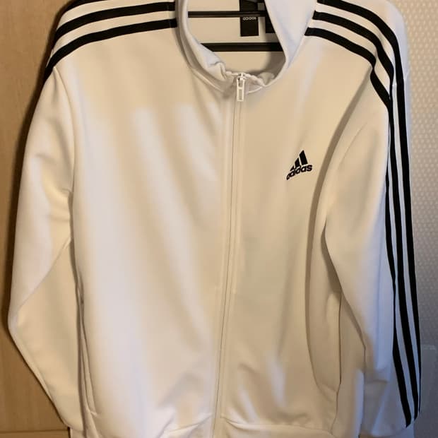 아디다스 3S 레귤러 핏 더블 니트 트랙 탑 화이트