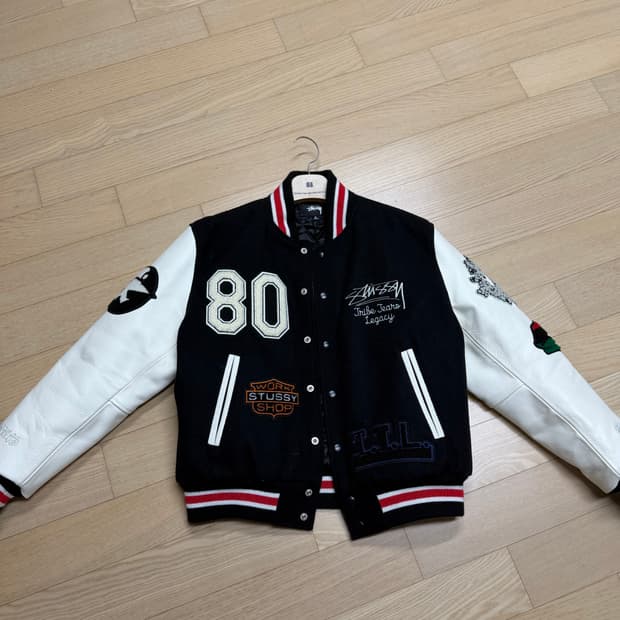스투시X아워레거시 바시티 자켓