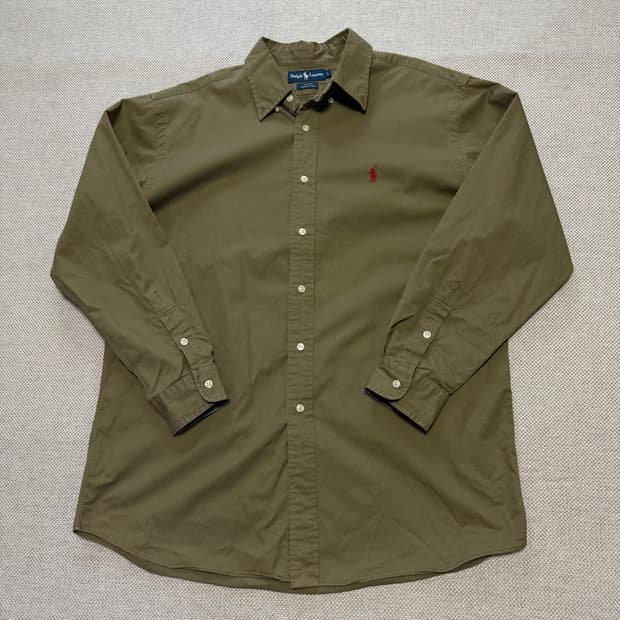 폴로 랄프로렌 카키 코튼 셔츠