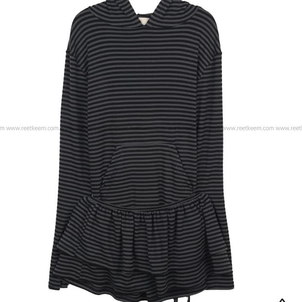 스트라이프 레이어드 후드티 슬리브리스 롱슬리브 릿킴