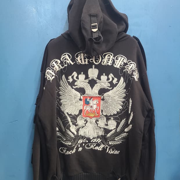 일본빈티지 러시아 독수리 후드like 할리