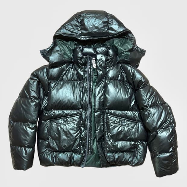 커렌트 유광 숏패딩