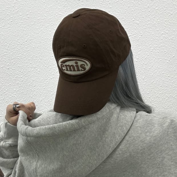 이미스 자수로고 브라운 볼캡