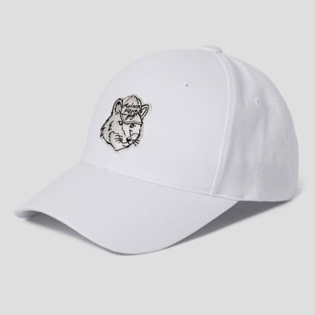 메종키츠네 유니섹스 폭스 헤드 볼캡 모자 - 화이트 