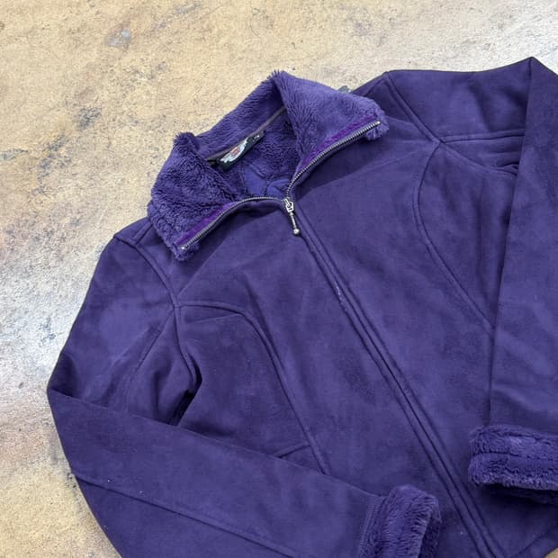 할리 데이비슨 퍼플 털 자켓 