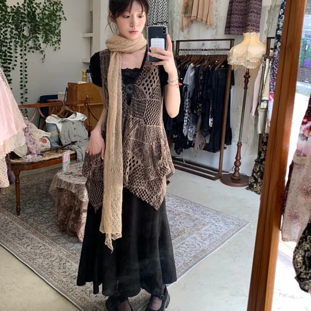 빈티지 데일리 블랙 그런지 코디 세트