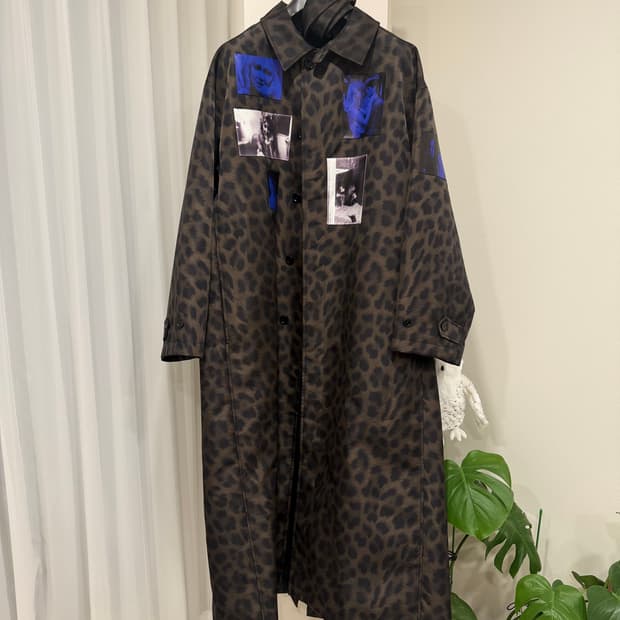 라프시몬스 19FW 블루벨뱃 레오파드 카코트 46사이즈