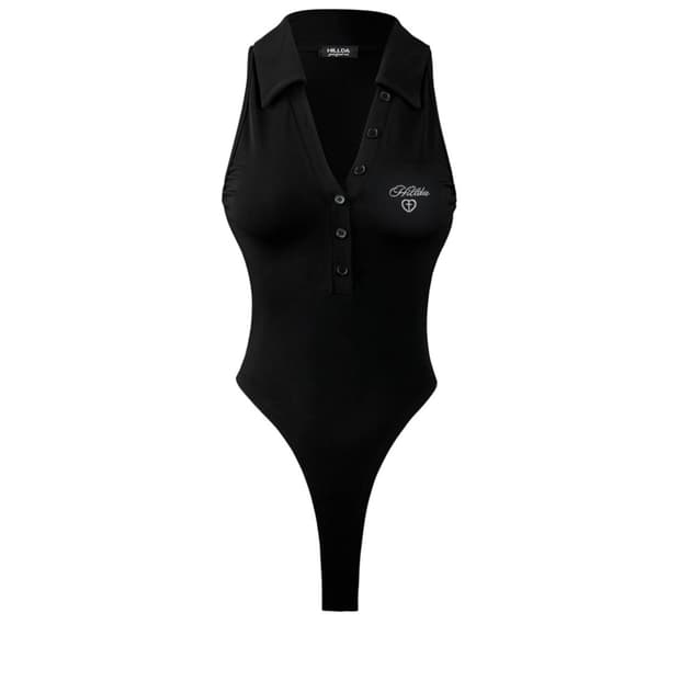 힐다 Emo Collar Bodysuit [Black]