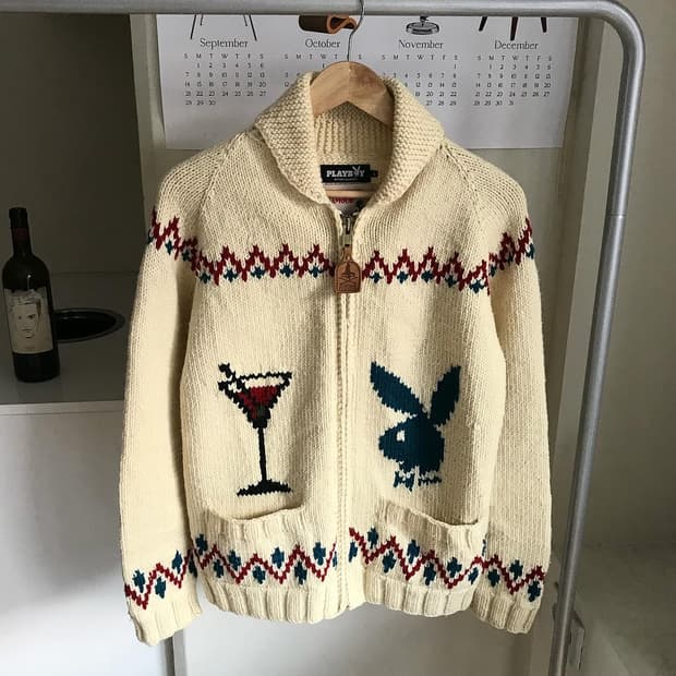 히스테릭글래머x플레이보이 코위찬 니트 집업