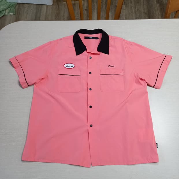 XL105 LNC Kor 반팔 프린팅 셔츠 피치핑크 XL-476