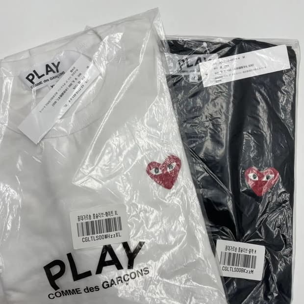 🔥[새상품/정품]🔥 꼼데가르송 롱슬리브 레드와펜 남녀공용 2color