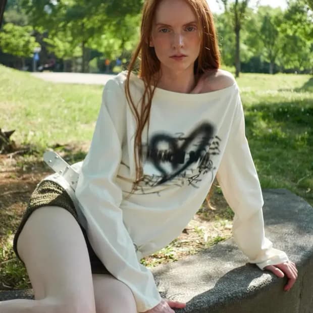 세릭 cerric 하트 보트넥 탑 아이보리