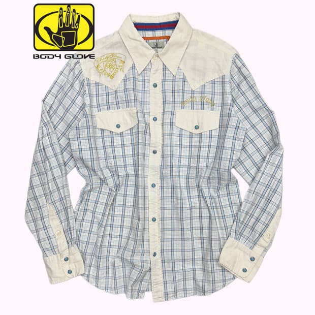 blue check swestern shirt