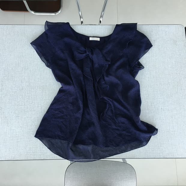 ruffle tie blouse