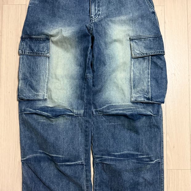 솔리드옴므(Solid Homme) 카고 밴딩 와이드 데님 46
