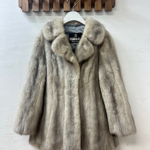 일본 야마오카 yamaoka 리얼 밍크 100% 퍼 코트