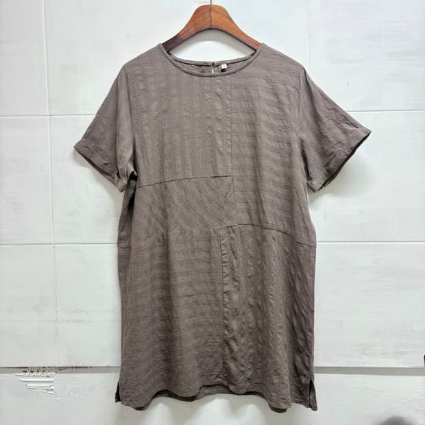 코튼 패치워크 모리걸 히피 롱 블라우스 미니원피스 JPN