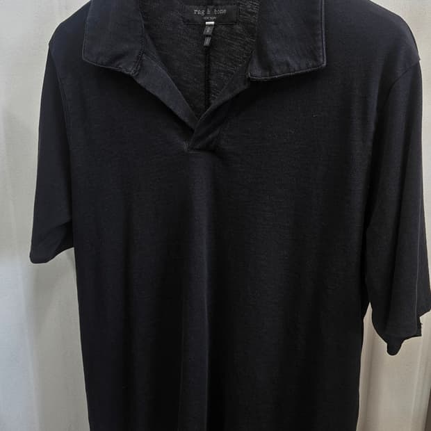 rag & bone 피마코튼 블랙 카라넥 100