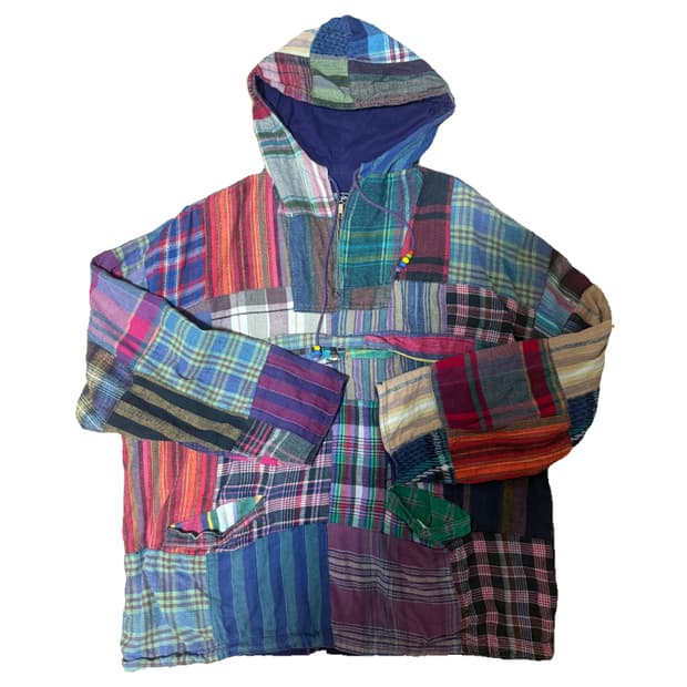 빈티지 패치워크 후드티