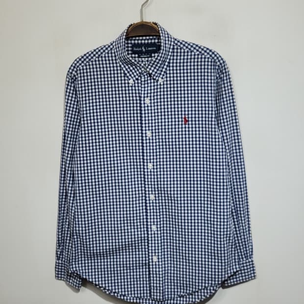 (S) 랄프로렌 폴로 셔츠 체크 남방 로고 캐주얼 