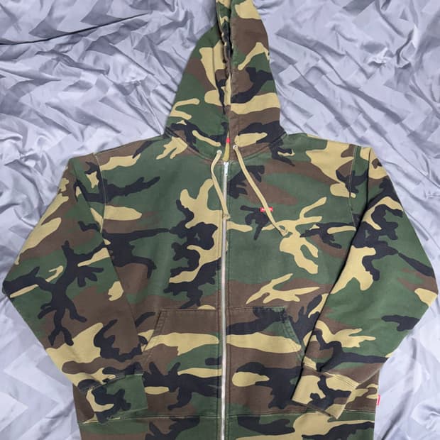 슈프림 스몰박스로고 카모 후드집업 XL