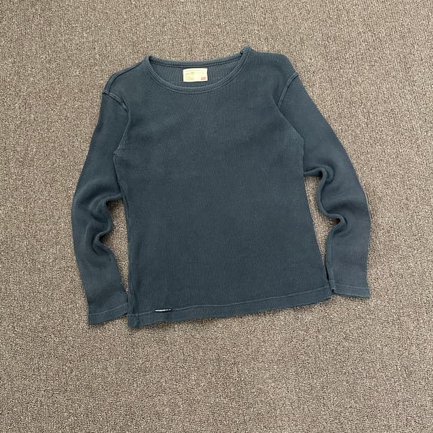 M)에드윈 빈티지 네이비 와플 롱슬리브