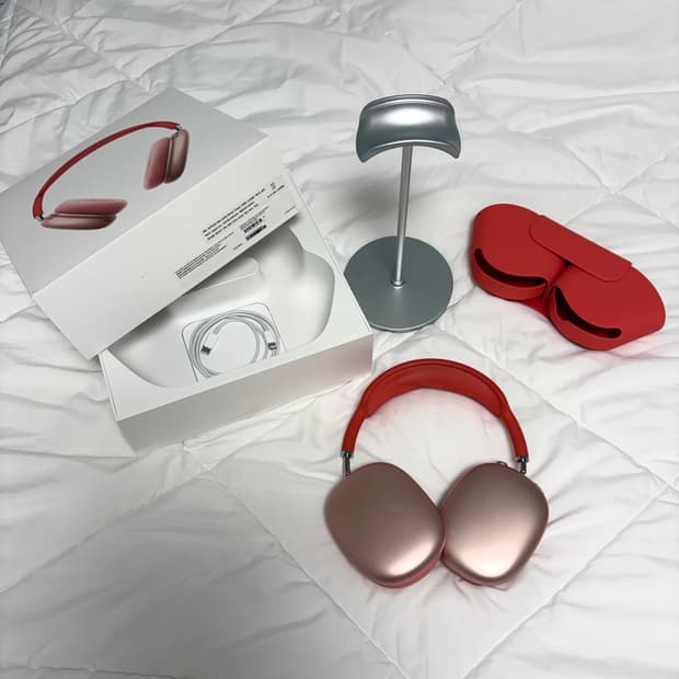 에어팟 맥스 핑크 + 엘라고 스탠드 + 커버