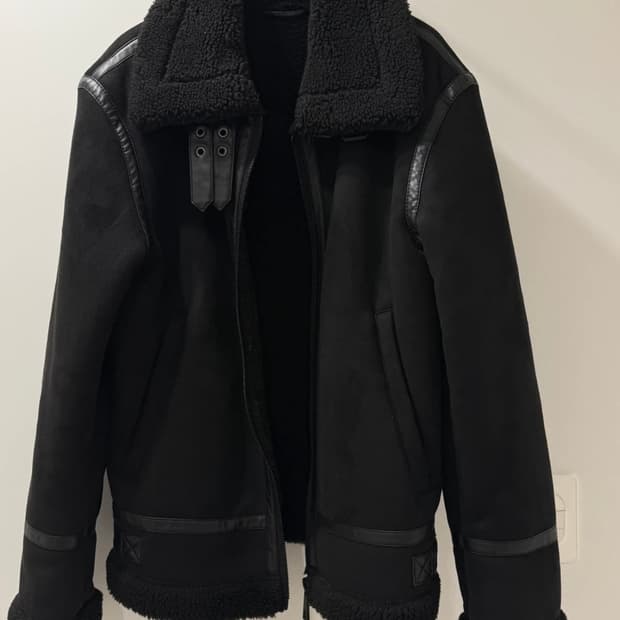 자라 블랙 무스탕 자켓 S 남성