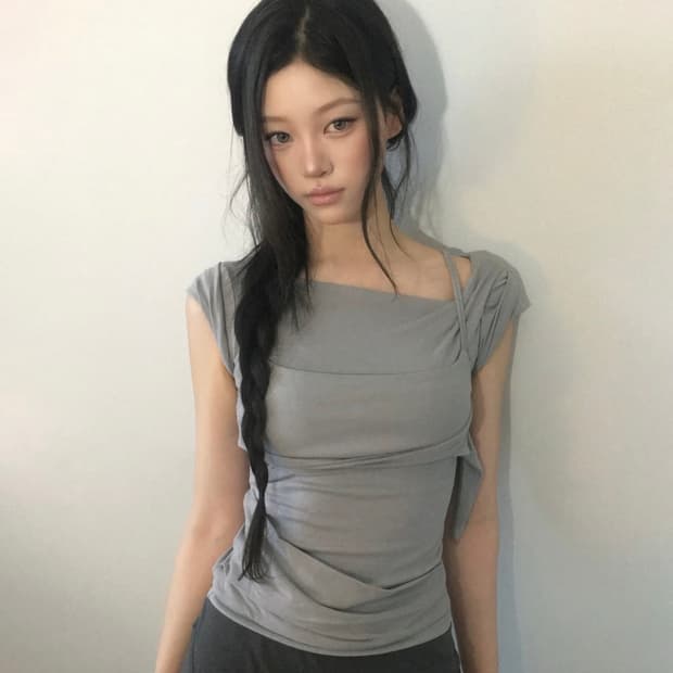 플레어업 레이어드 뷔스티에 티셔츠
