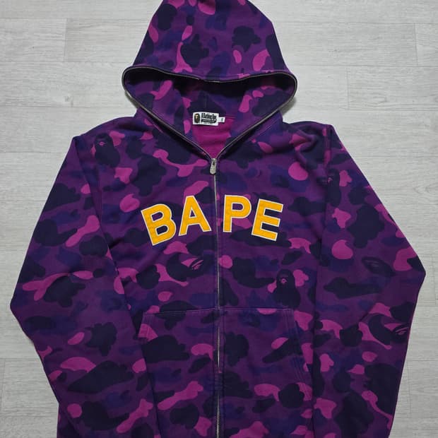 (정품) 베이프 컬러카모 풀집 후드집업 2XL (명품 자켓 샤크)