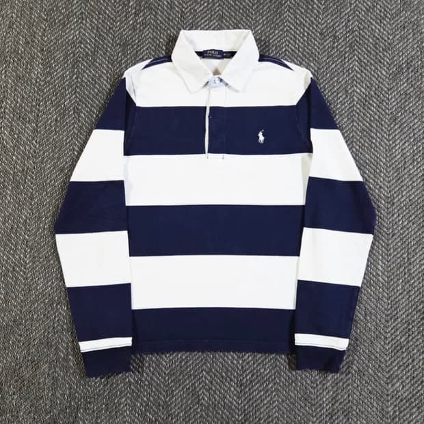 폴로랄프로렌 네이비 화이트 럭비 티셔츠
