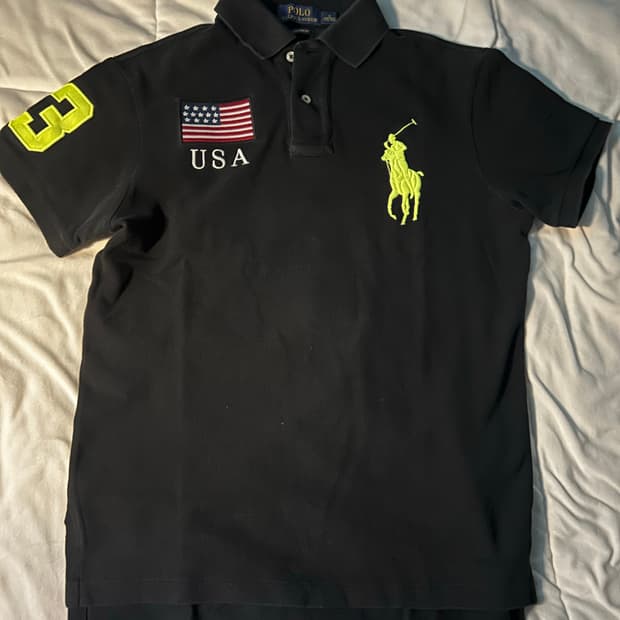 폴로 랄프로렌 빅포니 USA 블랙 카라티