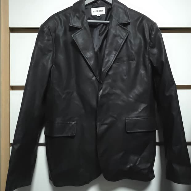 SPERONE 브랜드의 블랙 레더 자켓 M