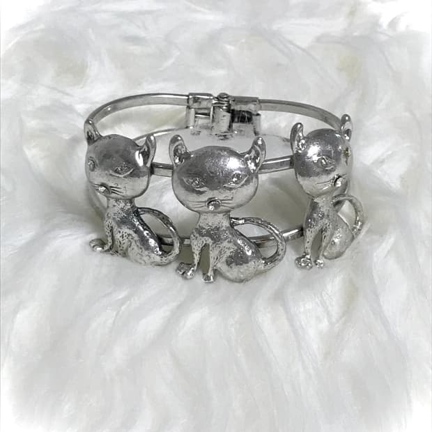 빈티지 고양이 뱅글 팔찌
