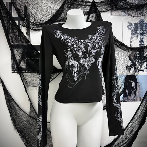 Gothic printing longsleeve