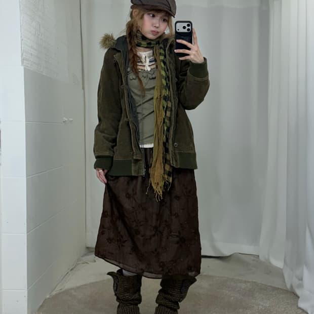 두쫀쿠 녹차 브라운 하구미 모리걸 코디세트