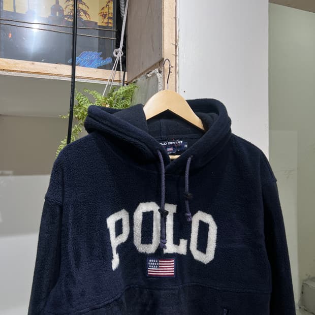 폴로 스포츠 usa 스펠아웃 플리스 후드 티셔츠