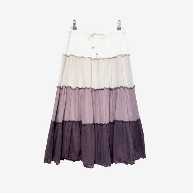 Frill Tiered Long Skirt - Gradient